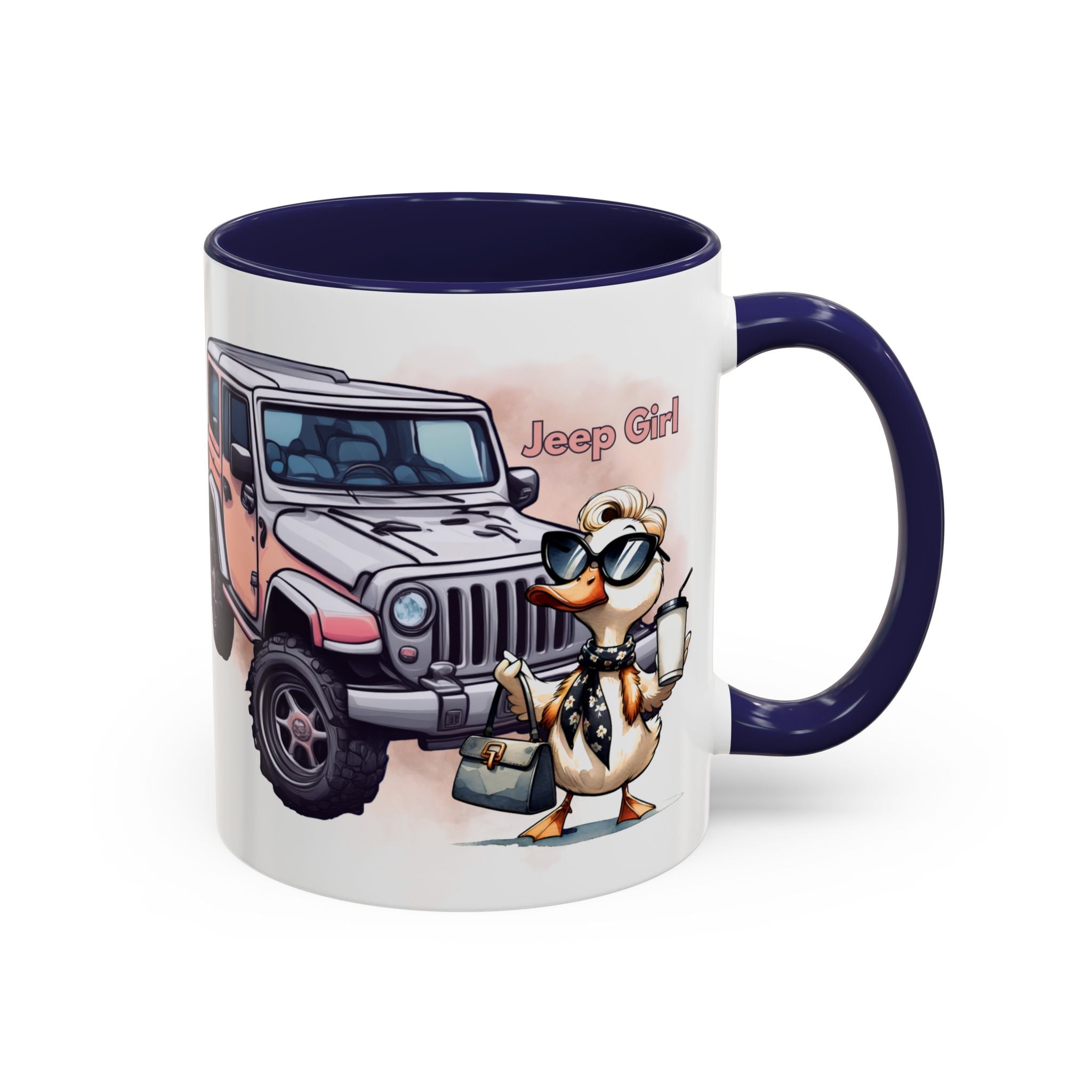 PINK Jeep girl Coffee Mug (11, 15oz)