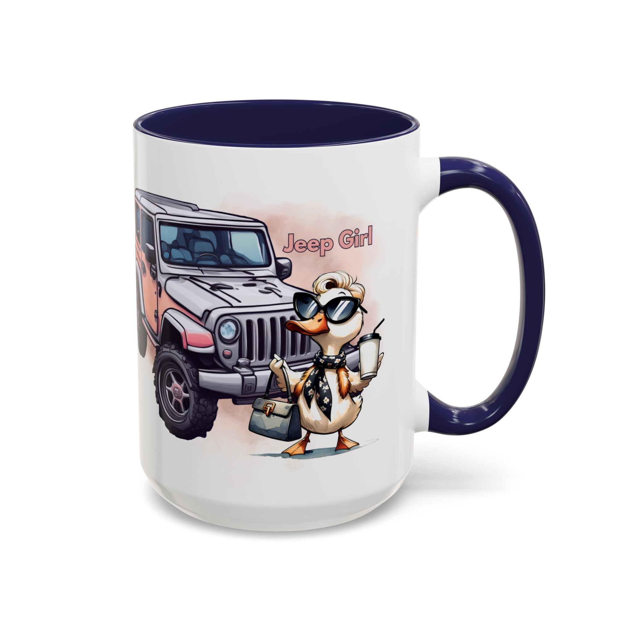 PINK Jeep girl Coffee Mug (11, 15oz)