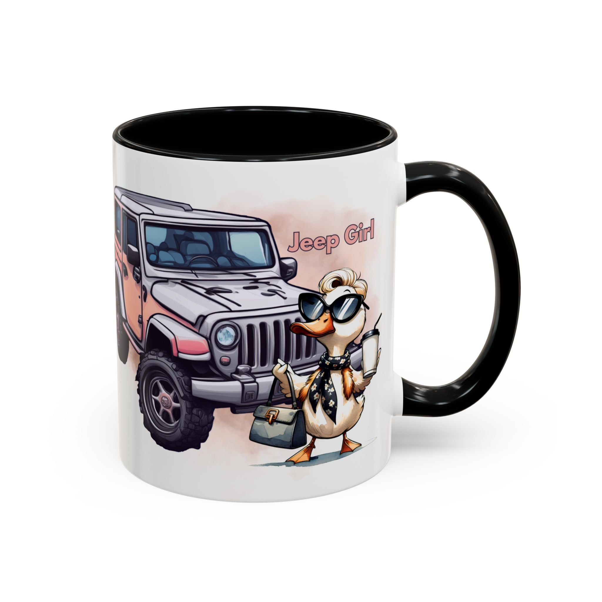 PINK Jeep girl Coffee Mug (11, 15oz)