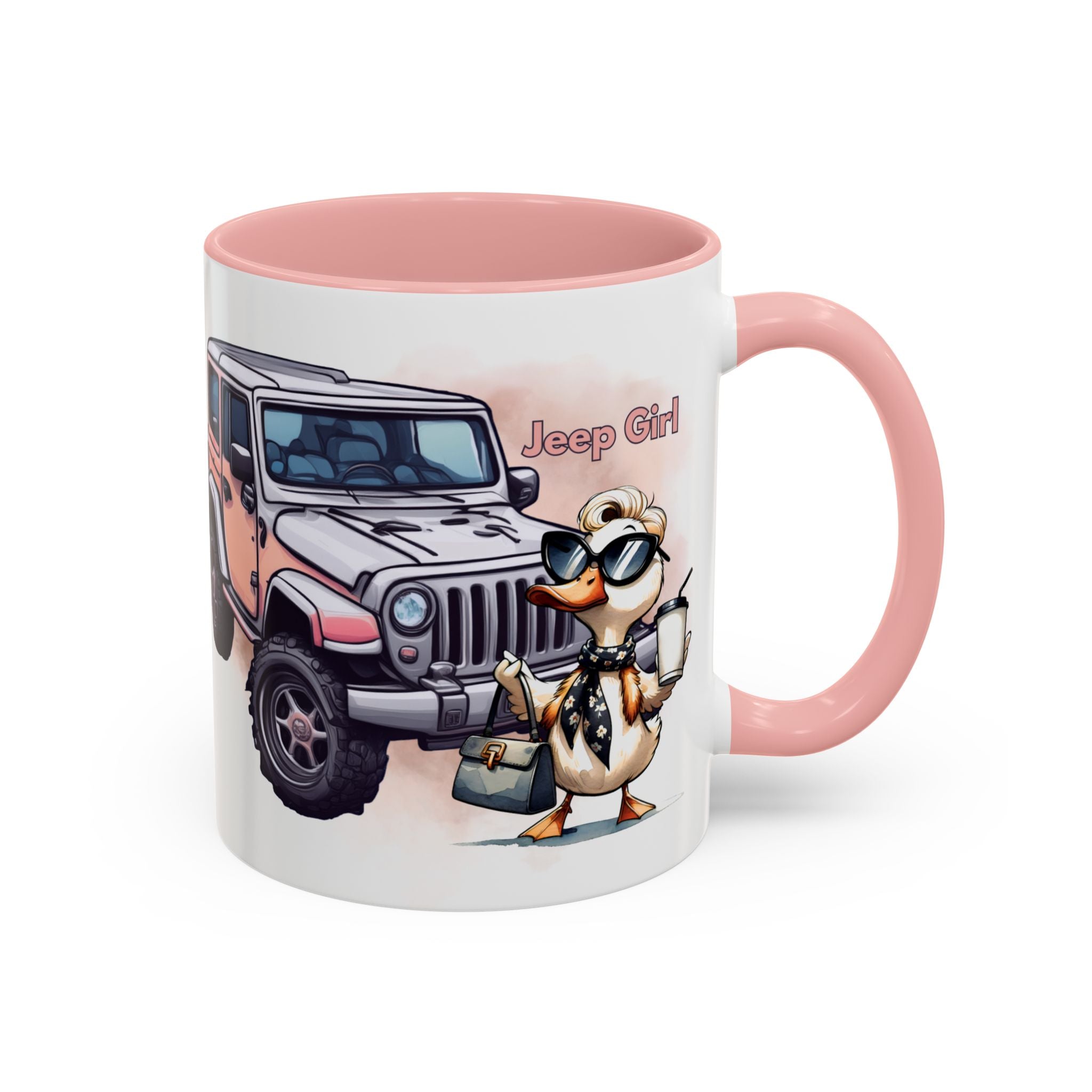 PINK Jeep girl Coffee Mug (11, 15oz)