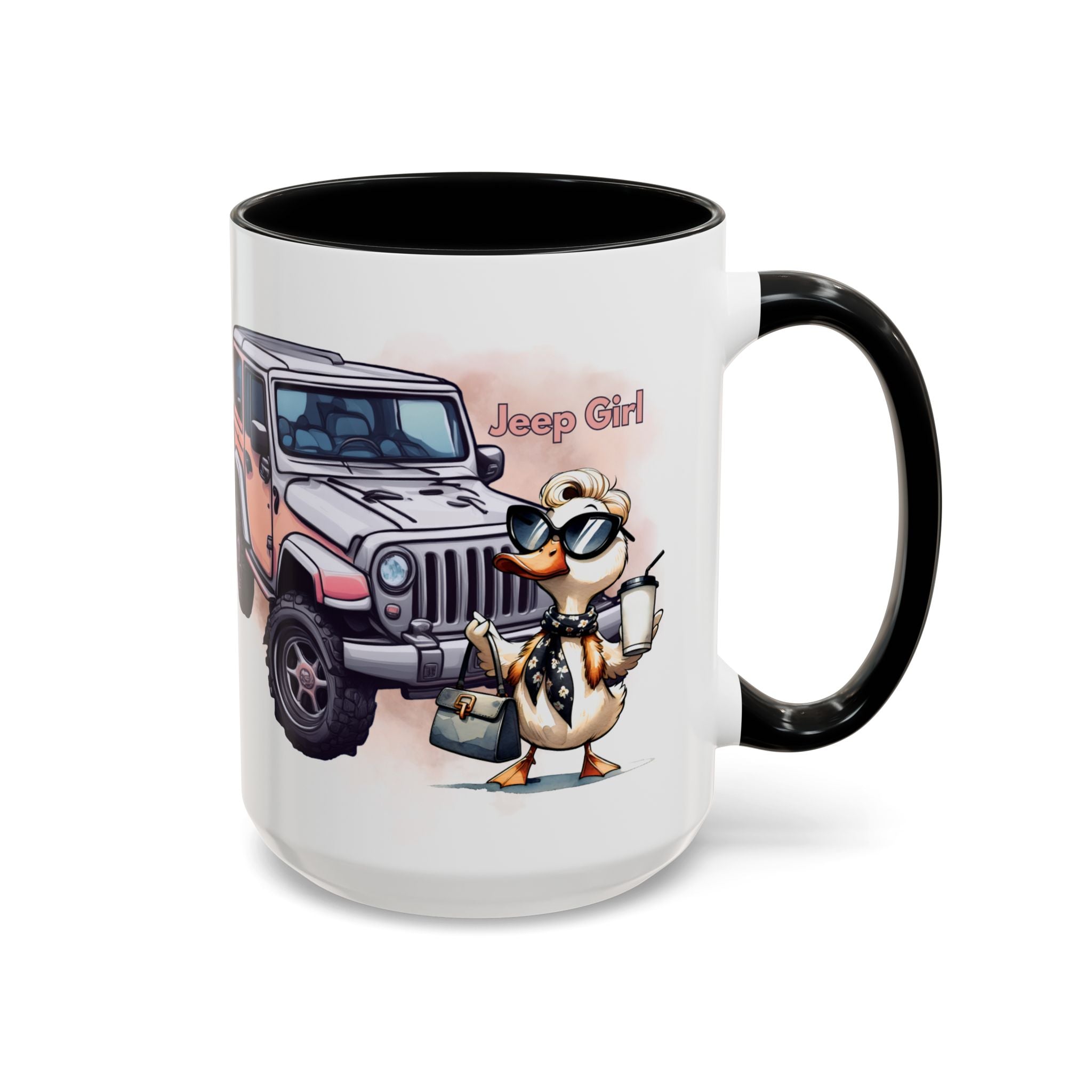 PINK Jeep girl Coffee Mug (11, 15oz)