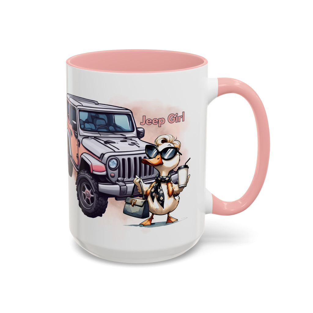PINK Jeep girl Coffee Mug (11, 15oz)