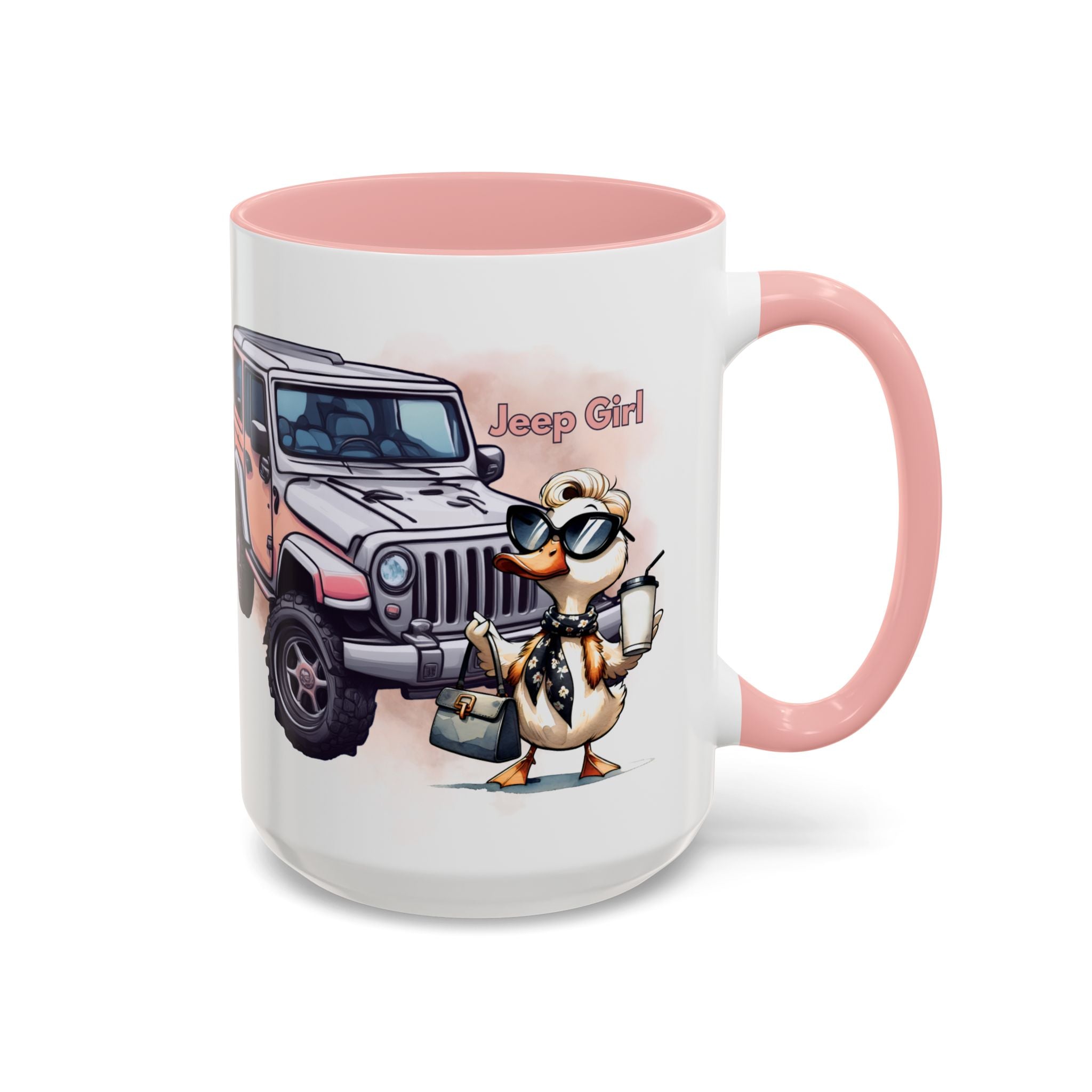 PINK Jeep girl Coffee Mug (11, 15oz)
