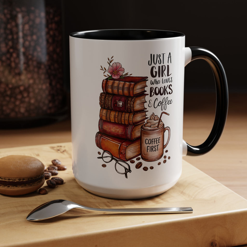 Coffee and books Accent Coffee Mug (11, 15oz)